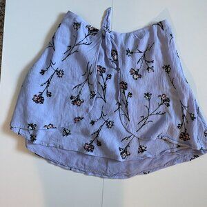 Purple Floral Mini Skirt Size Small